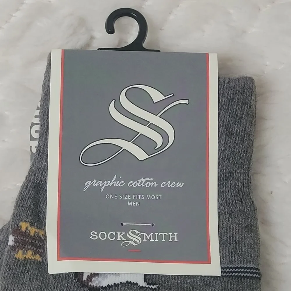Socksmith Guitar Riff Crew Socks Multicolor Electric Acoustic Guitars OSFM New